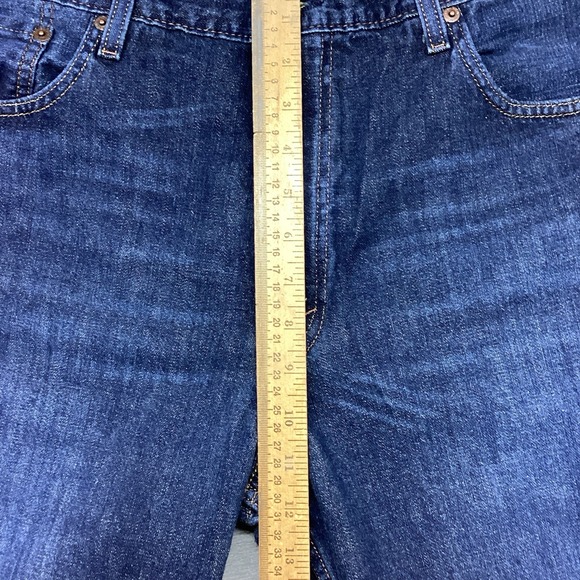 Levis 569 Jeans Mens 38x34 Blue Dark Wash Loose Fit Denim Straight Baggy Wide - Picture 11 of 16